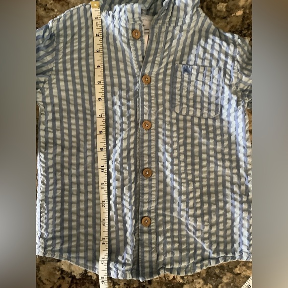 Tommy Bahama Kids Seersucker Hooded Shirt – Size 4T, Blue Striped - Picture 4 of 6